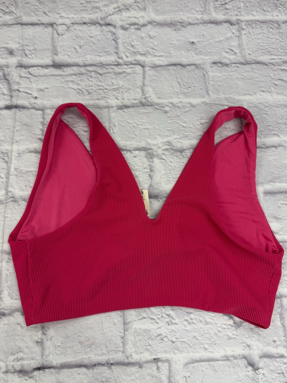 Beach Riot Ribbed Emma Bikini Top in Rasberry NWT's Sz M Pool Vacation Swim - Picture 14 of 17